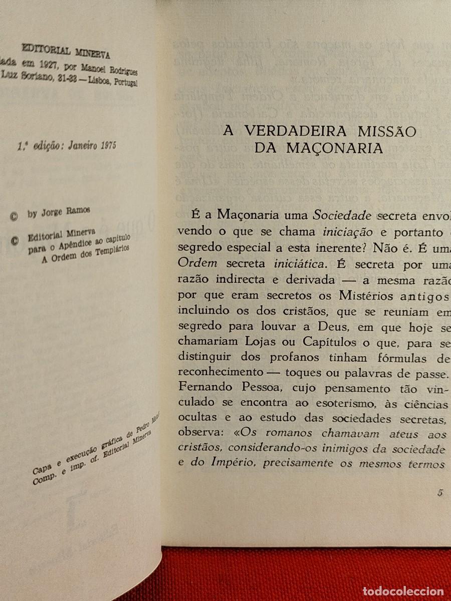 Libros de segunda mano: 1975. O que &eacute; a Ma&ccedil;onaria. Jorge Ramos. - Foto 3