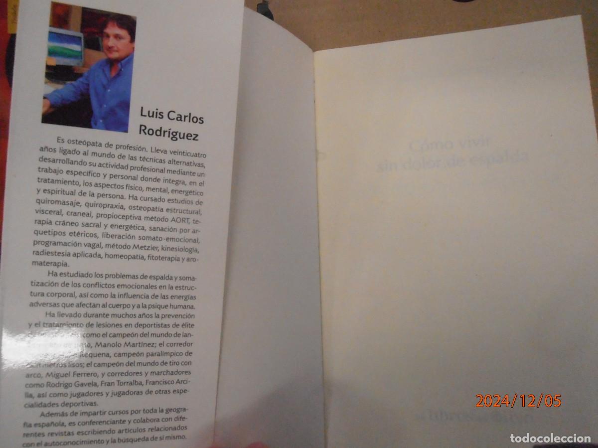 Libros de segunda mano: Como vivir sin dolor de espalda - Luis Carlos Rodr&iacute;guez - Foto 2