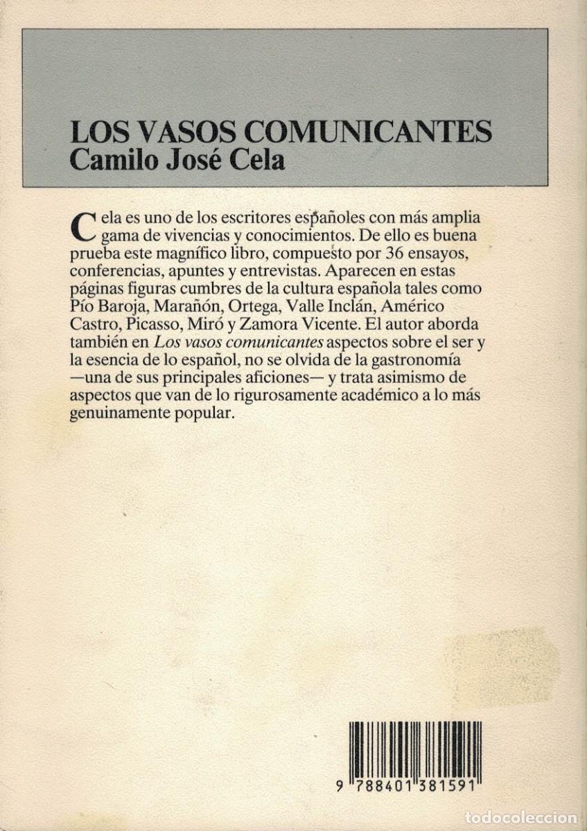 Libros de segunda mano: Camilo Jos&eacute; Cela, Los vasos comunicantes - Foto 2