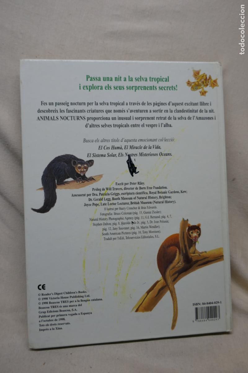 Libros de segunda mano: Animals Nocturns - La vida de nit a la selva tropical (en Catalan) - Foto 14