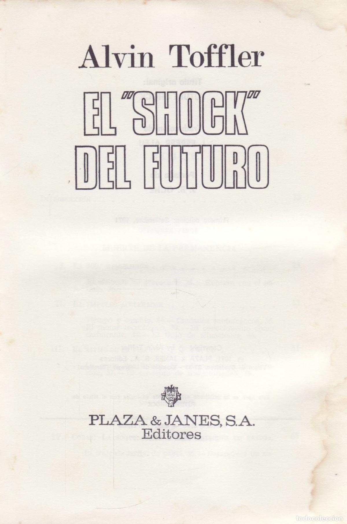 Libros de segunda mano: El &ldquo;shock&rdquo; del futuro - Toffler, Alvin - Foto 1