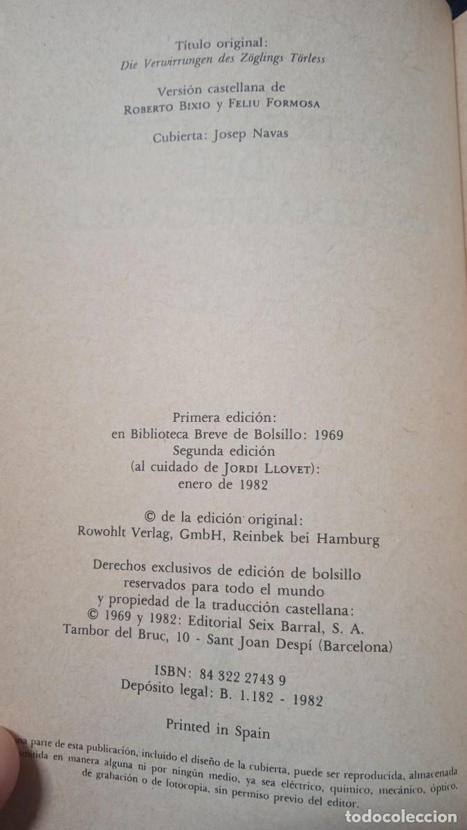 Libros de segunda mano: Las Tribulaciones del Estudiante Torless. - Foto 3