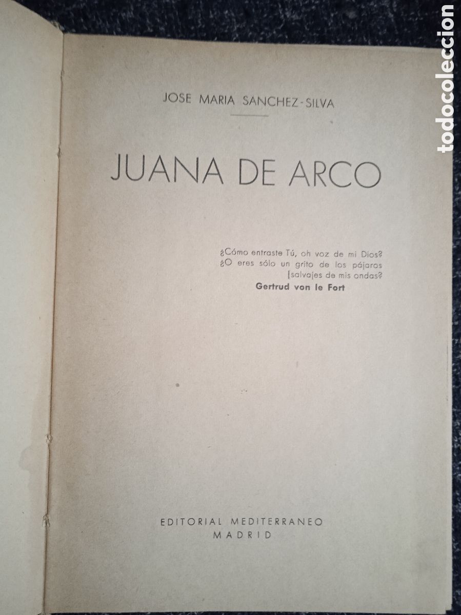 Libros de segunda mano: JUANA DE ARCO / JOSE MARIA SANCHEZ SILVA - Foto 2