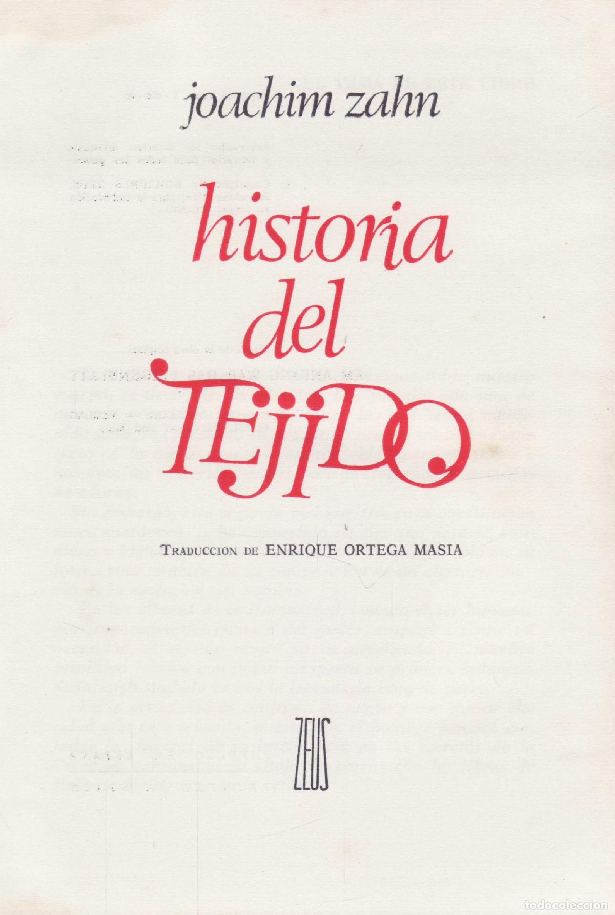 Libros de segunda mano: Historia del tejido - Zahn, Joachim - Foto 1