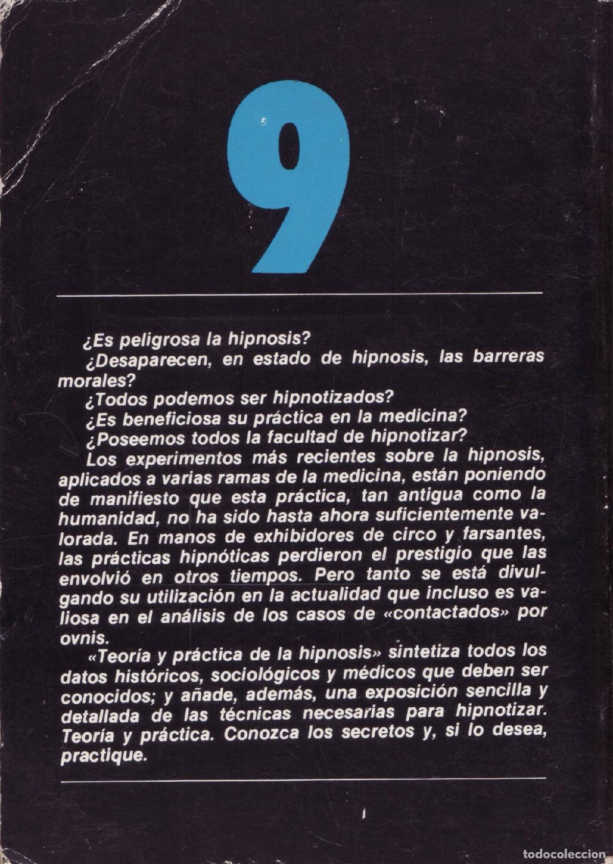 Libros de segunda mano: Teoria y practica de la hipnosis - Parra, F. Javier - Foto 3
