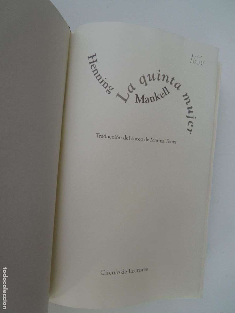 Libros de segunda mano: LA QUINTA MUJER - HENNING MANKELL - C&Iacute;RCULO DE LECTORES 2000. - Foto 5