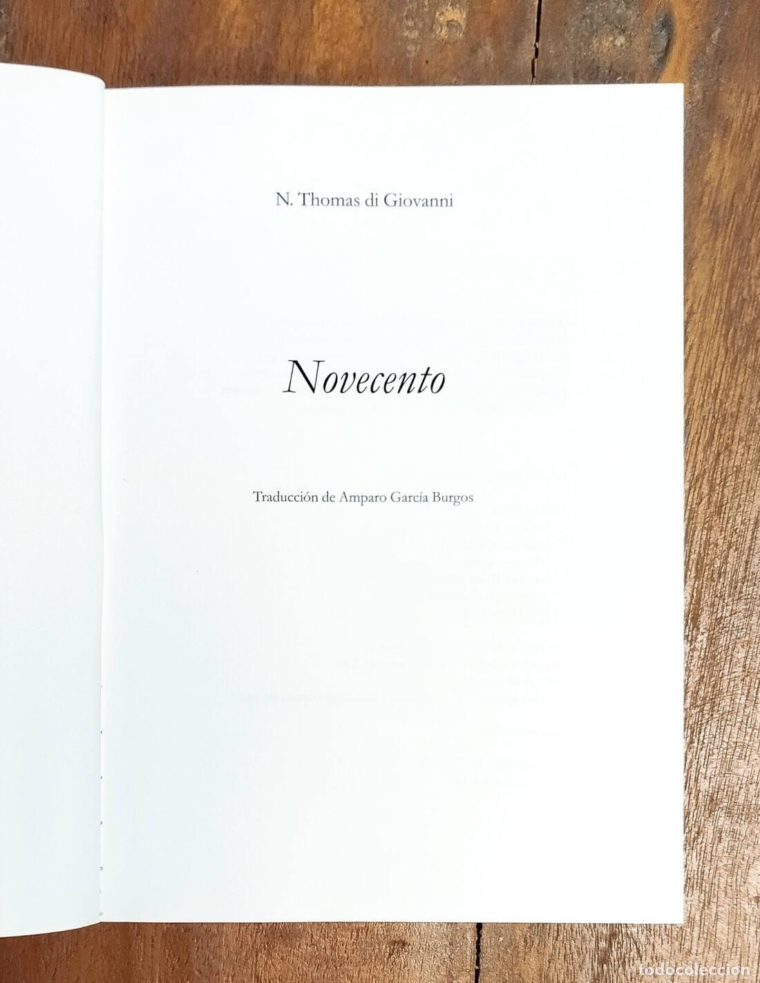 Libros de segunda mano: NOVECENTO (1900). DI GIOVANNI, N. Thomas . Divisa. 2009. - Foto 2