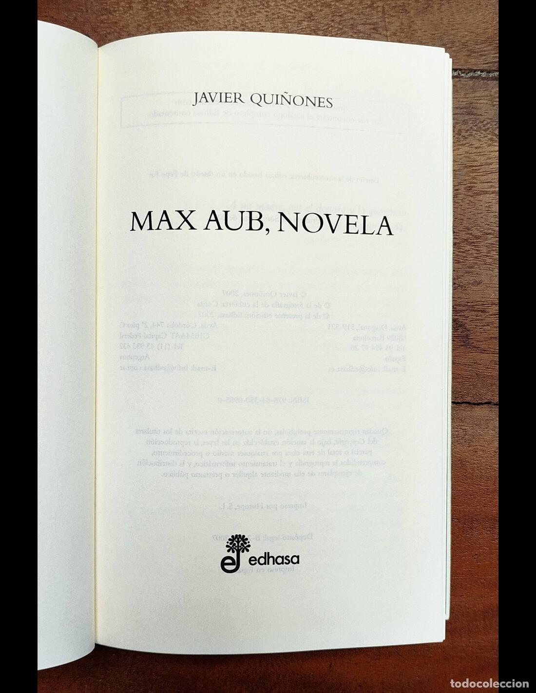 Libros de segunda mano: MAX AUB, NOVELA. QUI&Ntilde;ONES, Javier. Edhasa. 2007. - Foto 2