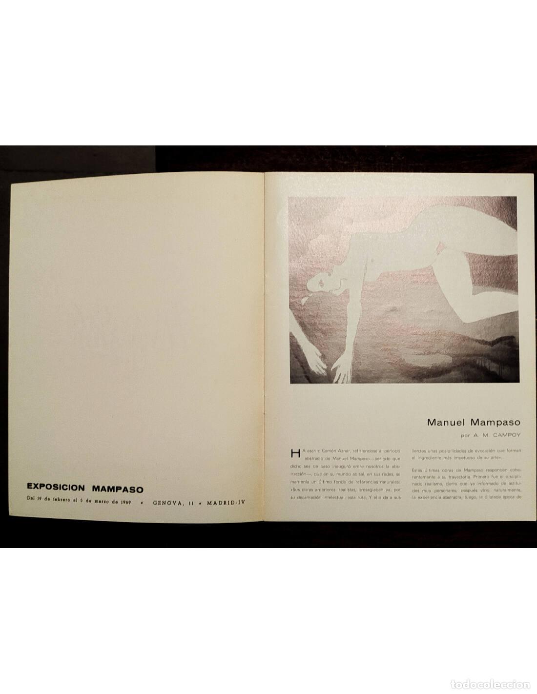 Libros de segunda mano: MAMPASO. MAMPASO, Manuel. Galer&iacute;a Biosca. 1969. - Foto 2
