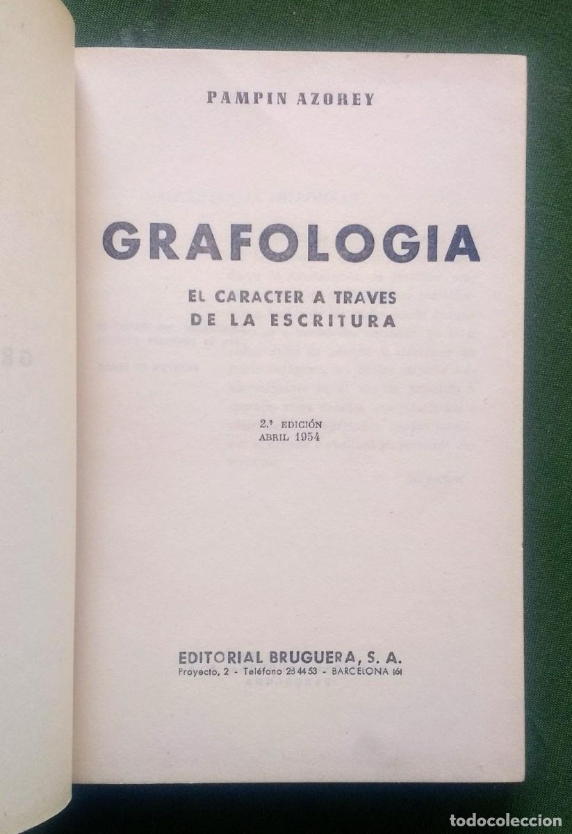 Libros de segunda mano: GRAFOLOGIA. PAMPIN AZOREY - 1954 - Foto 2