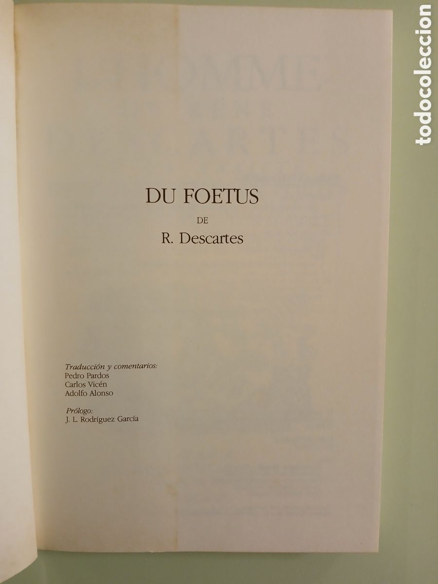 Libros de segunda mano: Du Foetus. R. Descartes - Foto 3