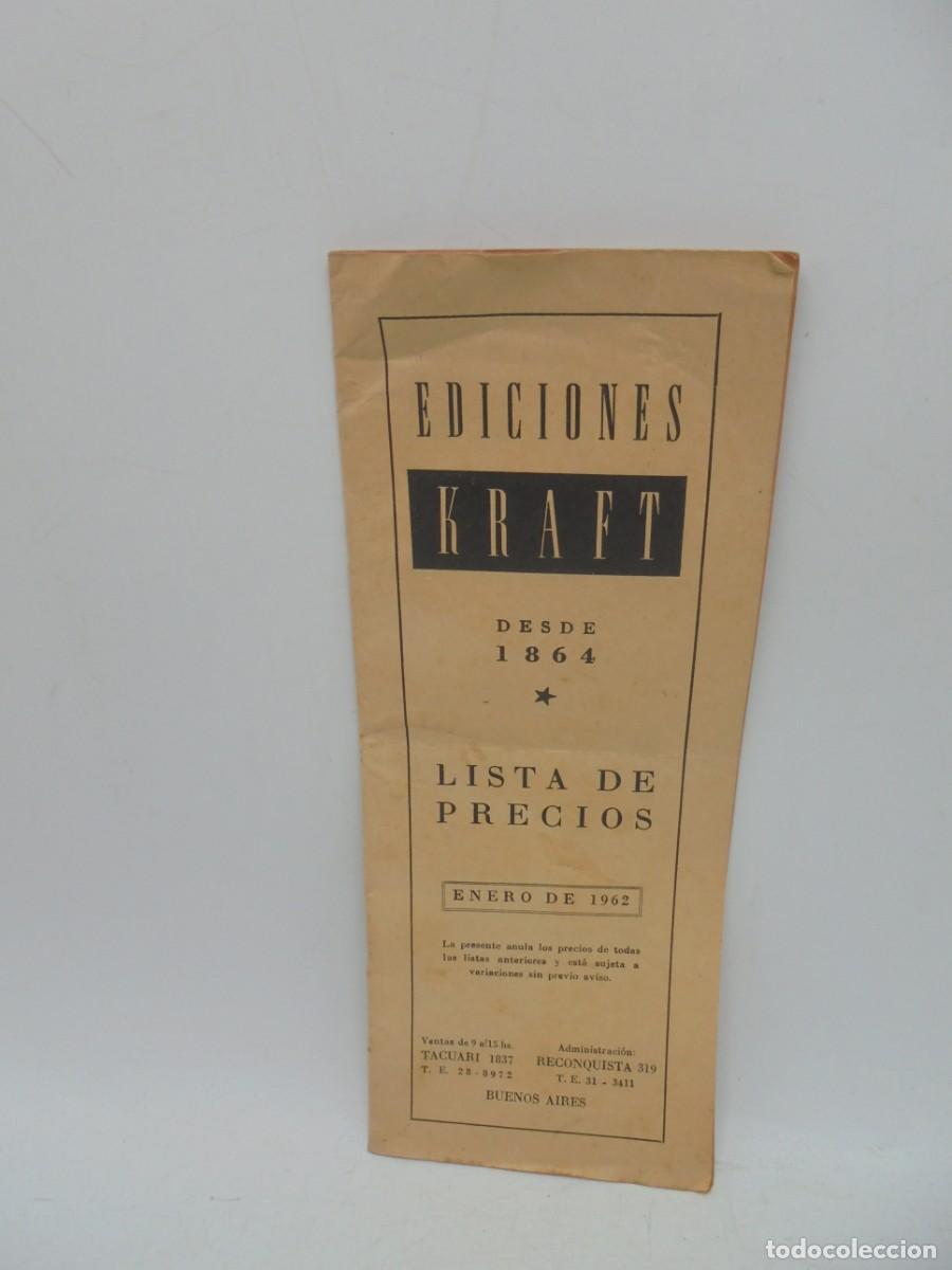 Libros de segunda mano: CATALOGO. EDICIONES KRAFT. LISTA DE PRECIOS. ENERO 1962. - Foto 1