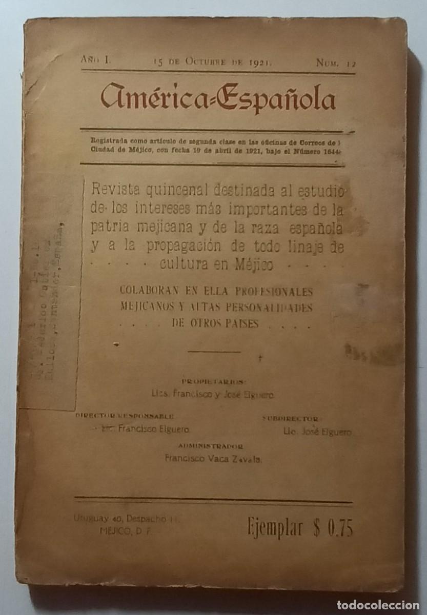 Libri di seconda mano: REVISTA AMERICA ESPA&Ntilde;OLA N&ordm; 12 - 15 OCTUBRE DE 1921