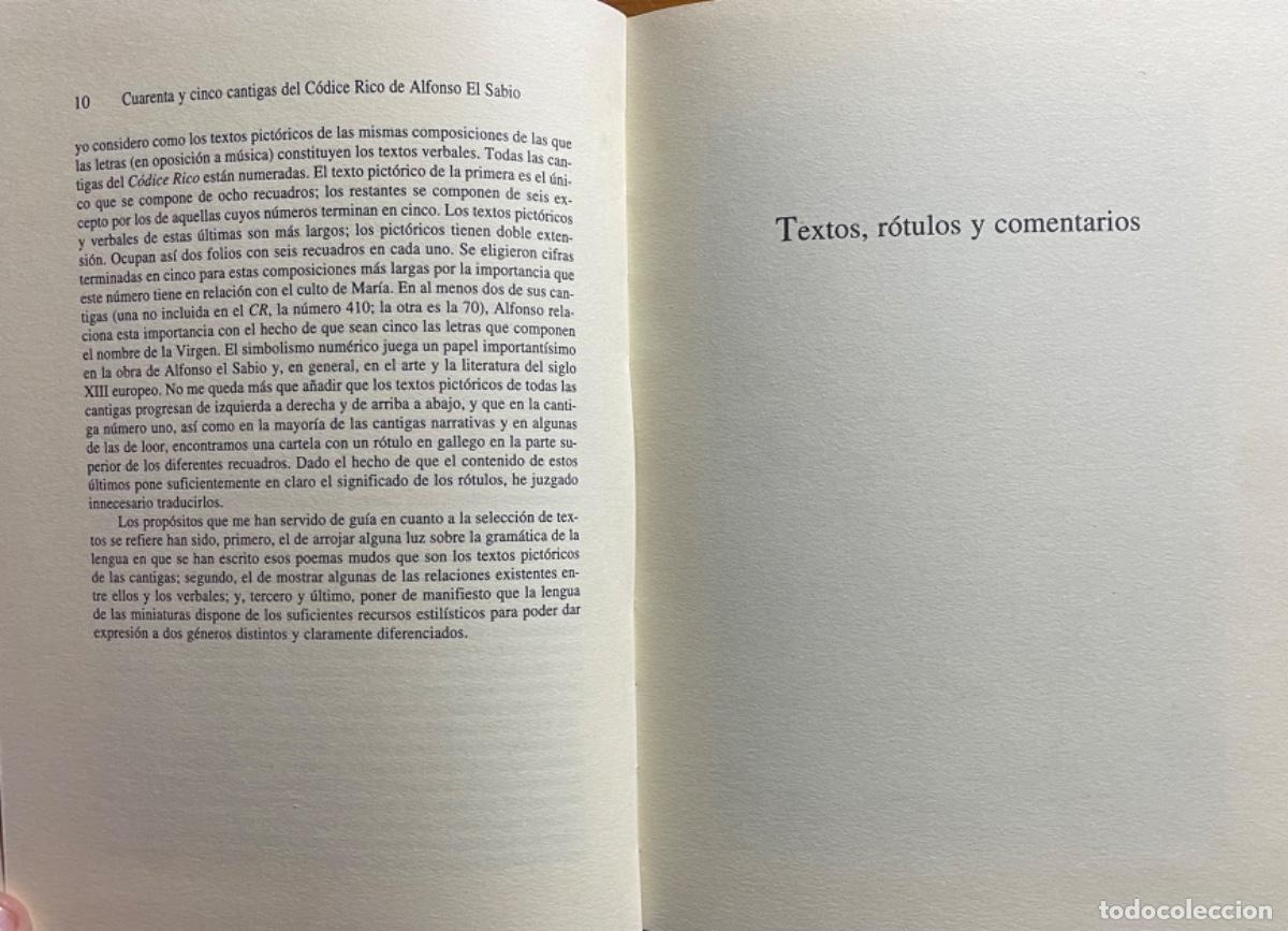 Libros de segunda mano: CUARENTA Y CINCO CANTIGAS CODICE RICO ALFONSO EL SABIO - LUIS BELTRAN 1997 - Foto 8