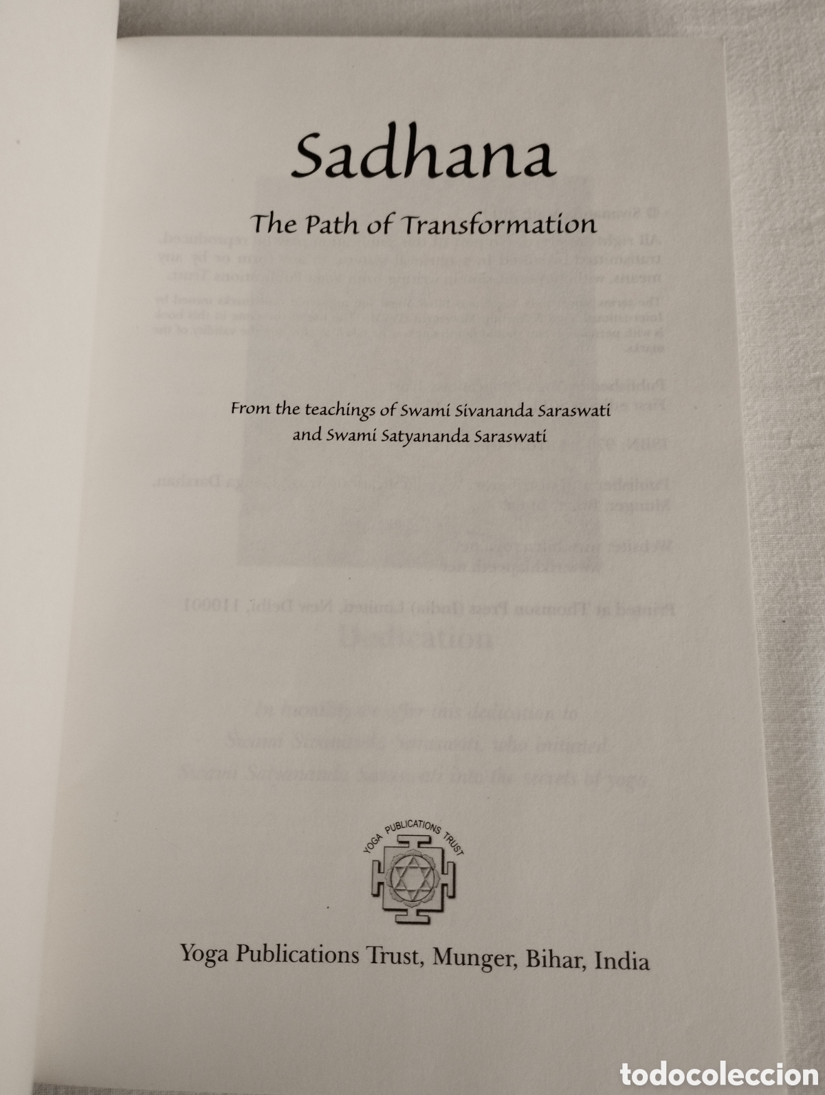 Libros de segunda mano: SADHANA. THE PATH OF TRANSFORMATION - Foto 2