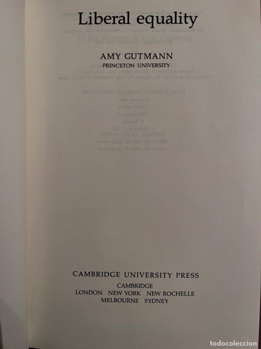 Libros de segunda mano: Liberal equality, Amy Gutmann, 1980 - Foto 2
