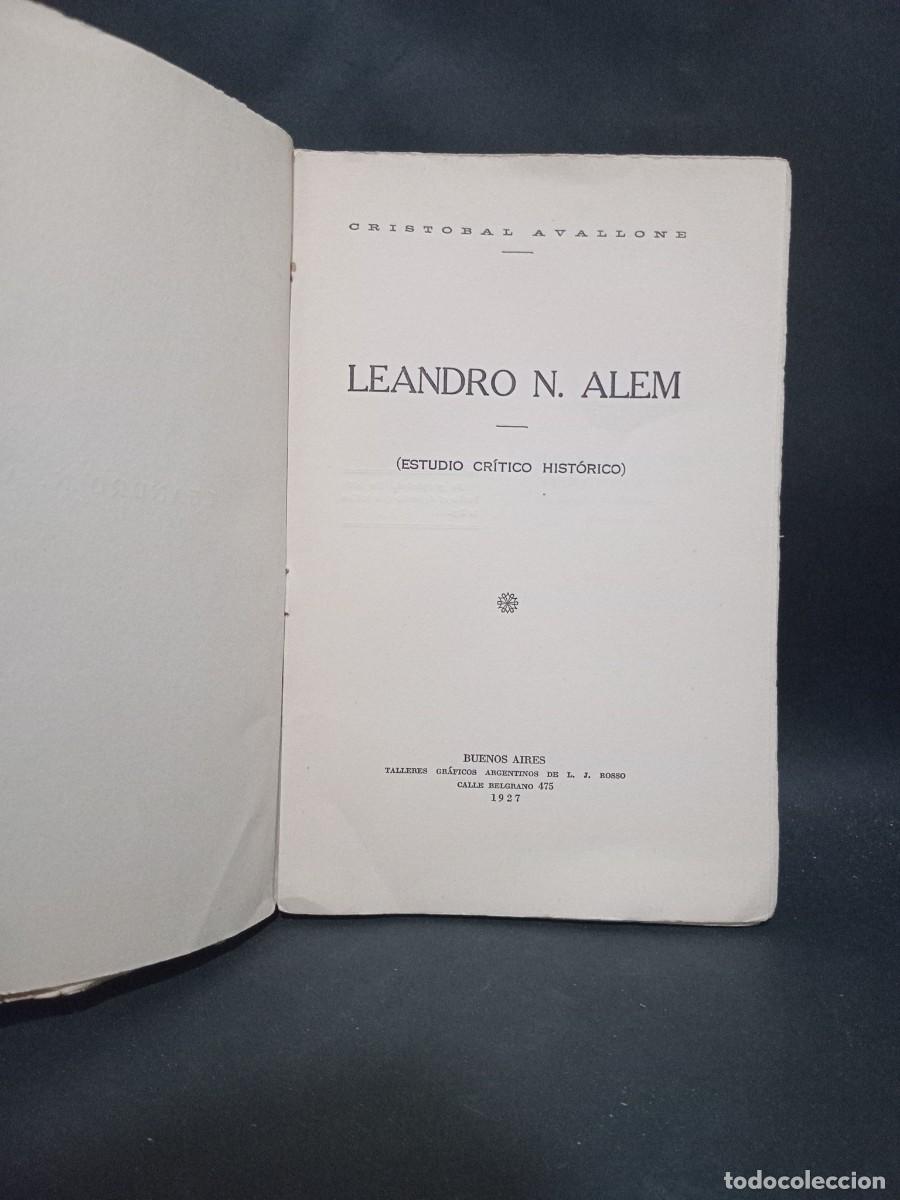 Libros de segunda mano: CRISTOBAL AVALLONE - LEANDRO N. ALEM - PRIMERA EDICI&Oacute;N - 1927 - Foto 2