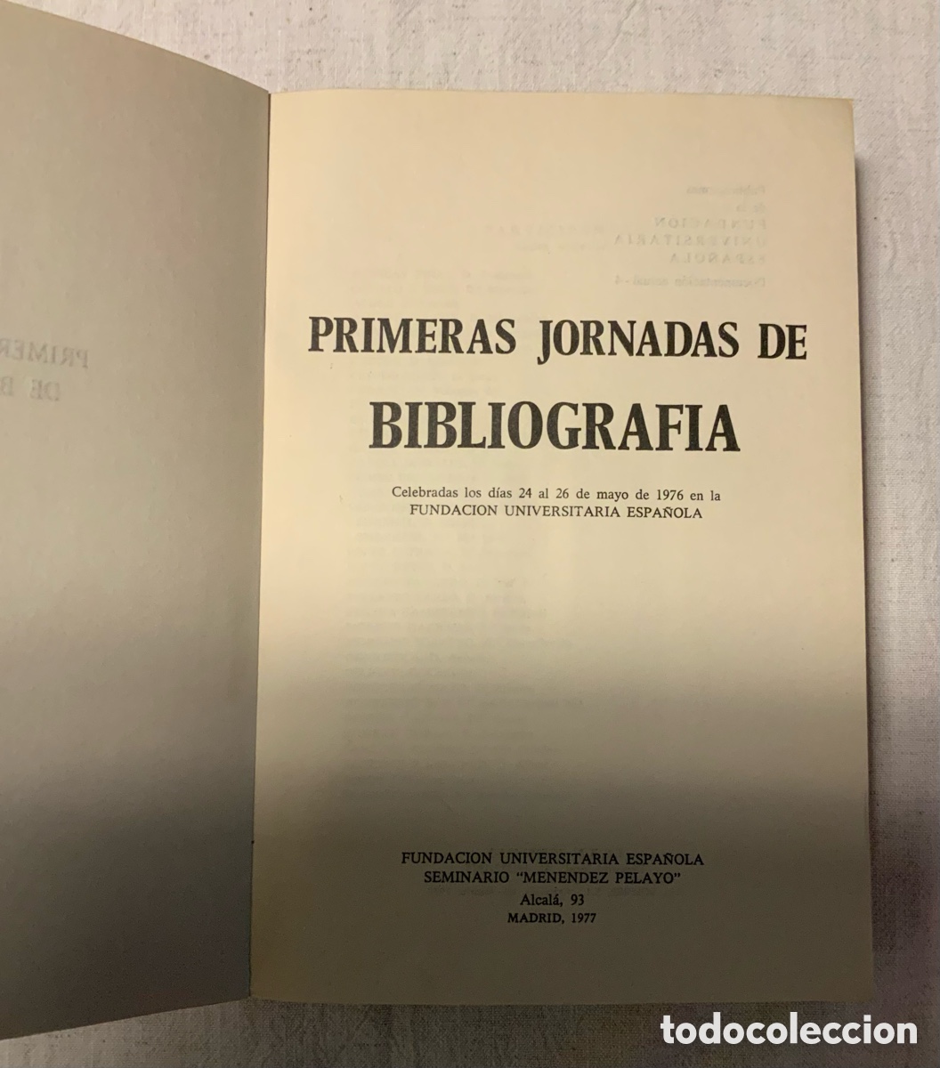 Libros de segunda mano: Primeras Jornadas de Bibliograf&iacute;a - Foto 3