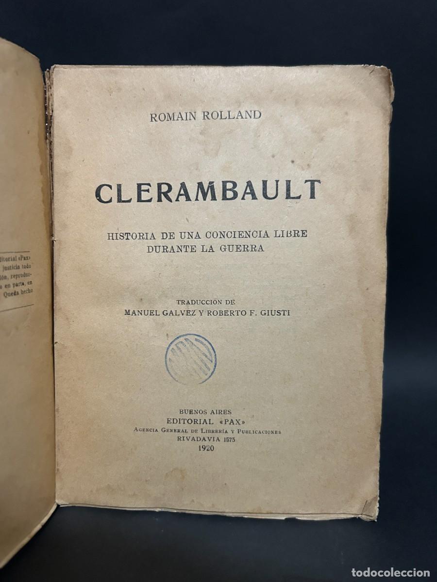 Libros de segunda mano: ROMAIN ROLLAND - CLERAMBAULT - PRIMERA EDICI&Oacute;N EN ESPA&Ntilde;OL - 1921 - Foto 3