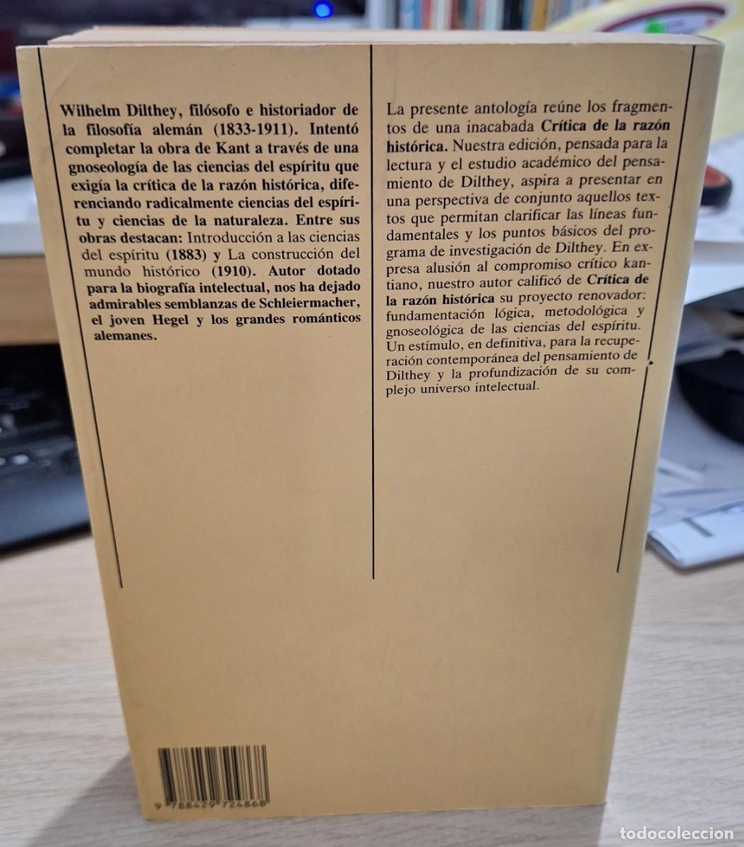 Libros de segunda mano: CR&Iacute;TICA DE LA RAZ&Oacute;N HIST&Oacute;RICA - DILTHEY, WILHELM - Foto 2