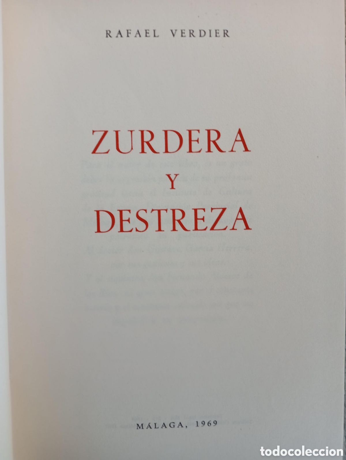 Libros de segunda mano: Zurdera y Destreza / Rafael VERDIER - Foto 2