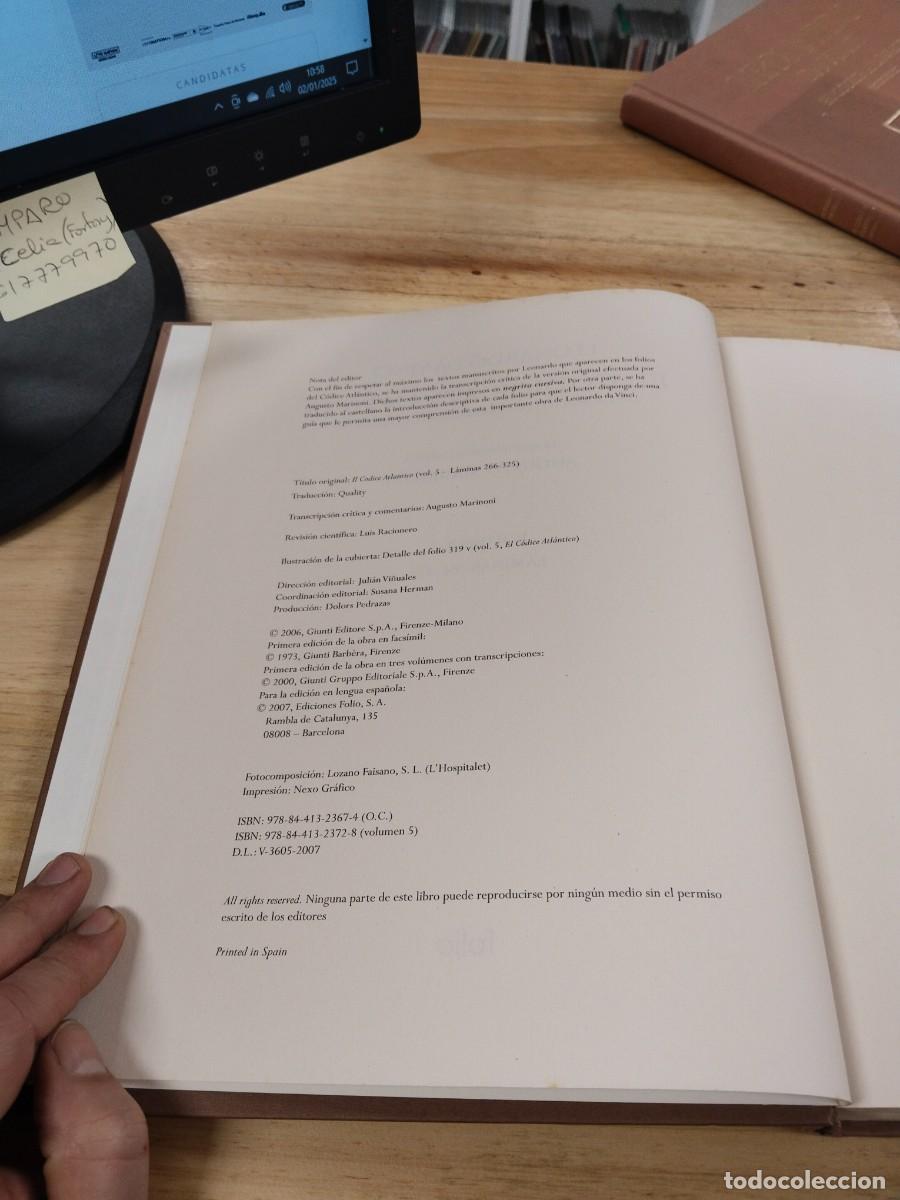 Libros de segunda mano: El C&oacute;dice Atl&aacute;ntico - Leornardo da Vinci. Editorial Folio - Foto 13