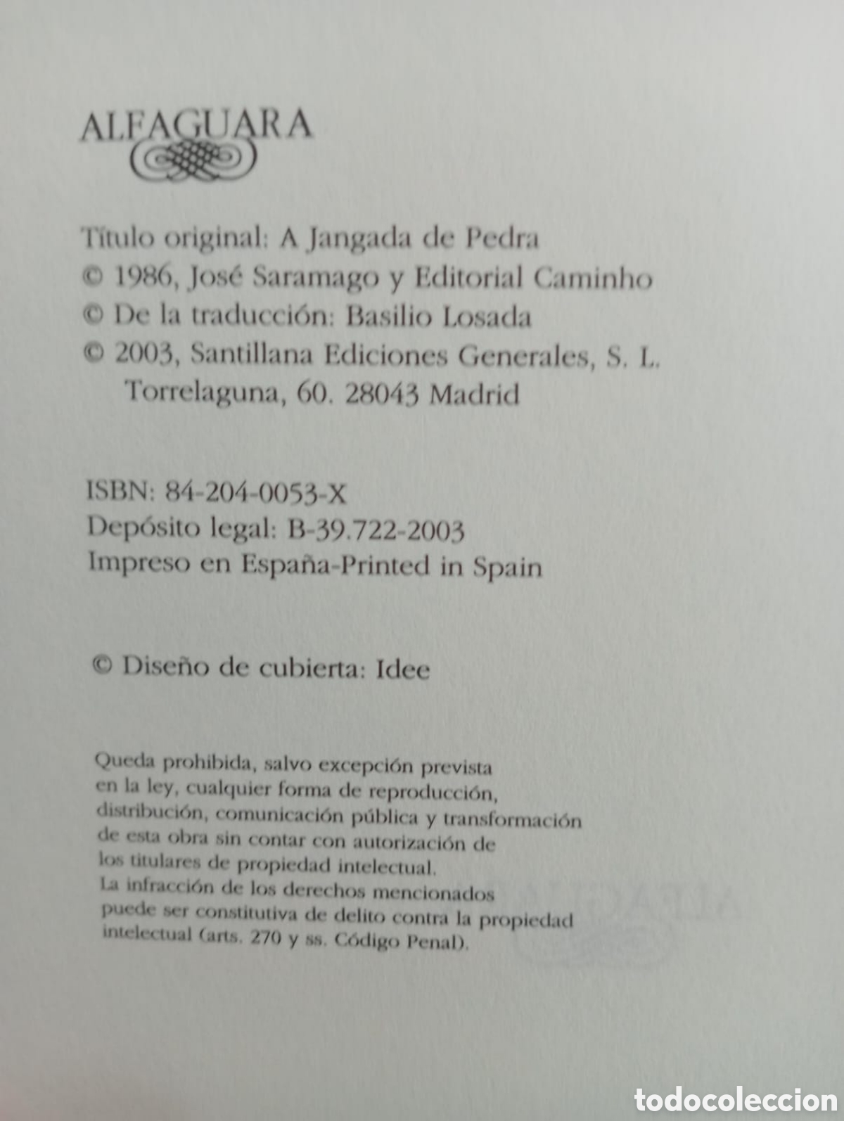 Libros de segunda mano: La balsa de piedra / Jos&eacute; Saramago - Foto 3
