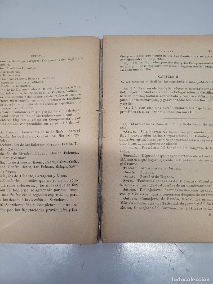 Libros de segunda mano: LEY DE SUFRAGIO UNIVERSAL 1890 - Foto 6
