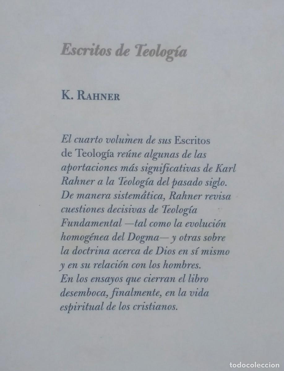 Libros de segunda mano: ESCRITOS DE TEOLOG&Iacute;A - Vol. IV - KARL RAHNER. - Foto 4