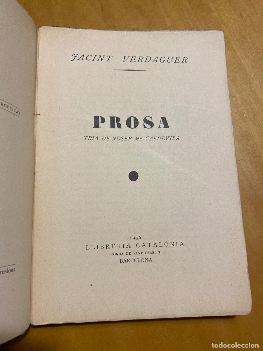 Libros de segunda mano: PROSA. JACINT VERDAGUER . TRIA PER JOSEP M&ordf; CAPDEVILA. 1936 - Foto 3