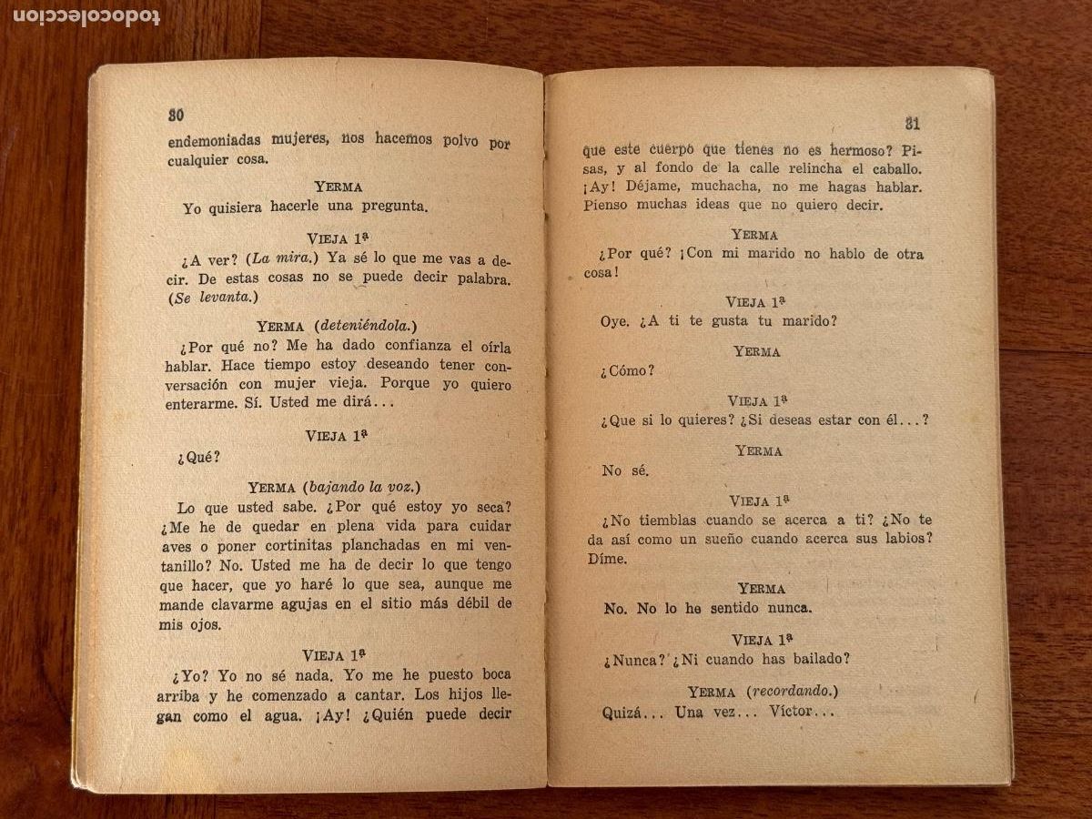 Libros de segunda mano: Federico Garc&iacute;a Lorca. Yerma. Editorial Losada S.A. - Foto 2
