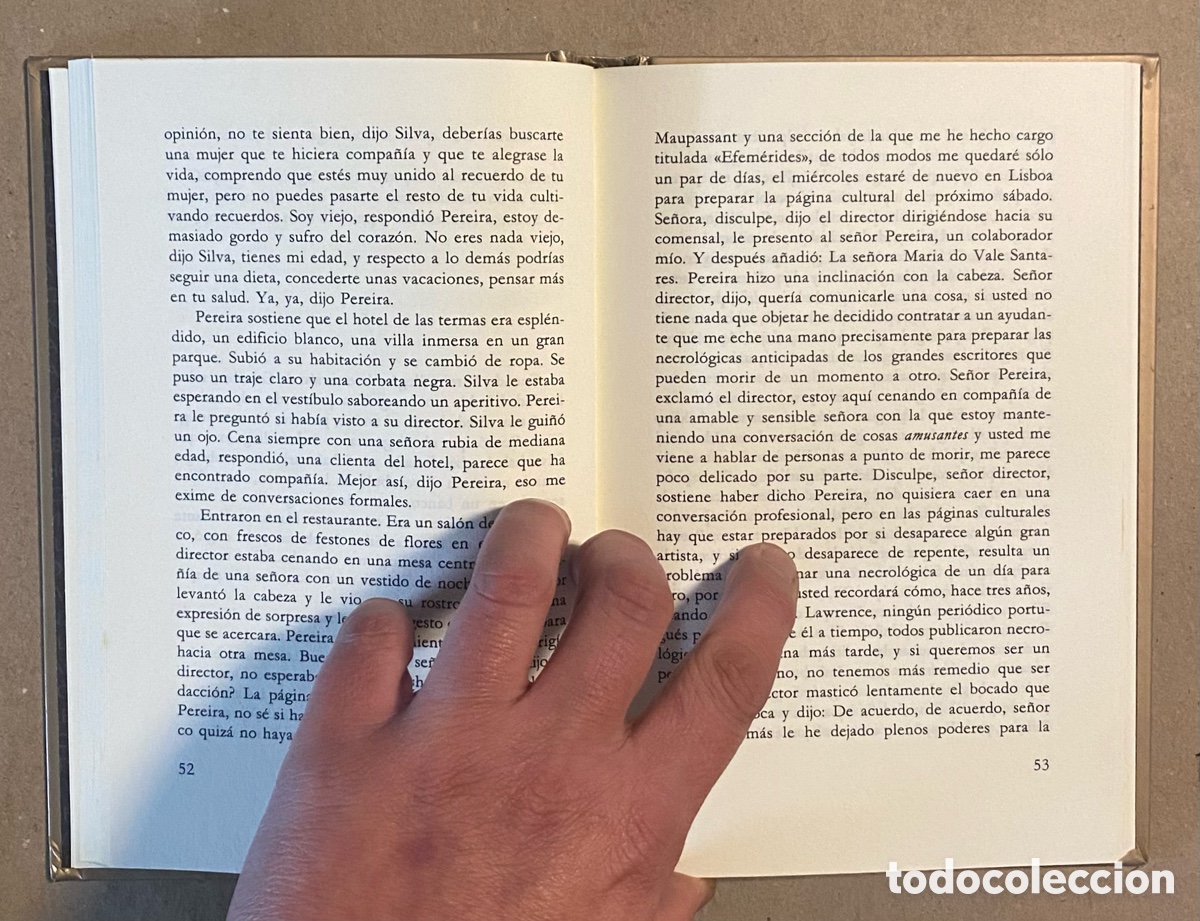 Libros de segunda mano: SOSTIENE PEREIRA. ANTONIO TABUCCHI. EDITORIAL ANAGRAMA 2009. - Foto 3