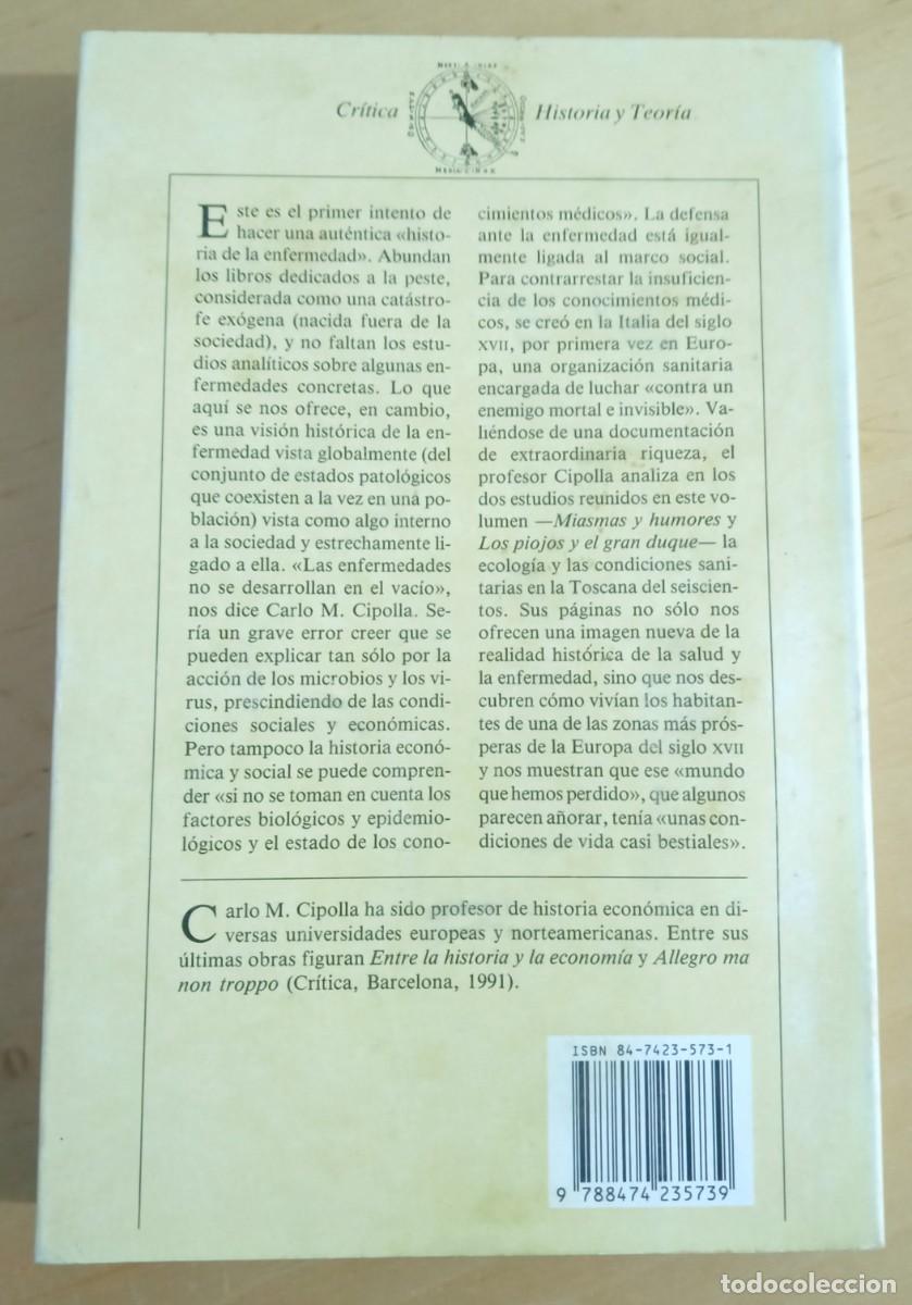 Libros de segunda mano: CARLO M. CIPOLLA CONTRA UN ENEMIGO MORTAL E INVISIBLE - Foto 2