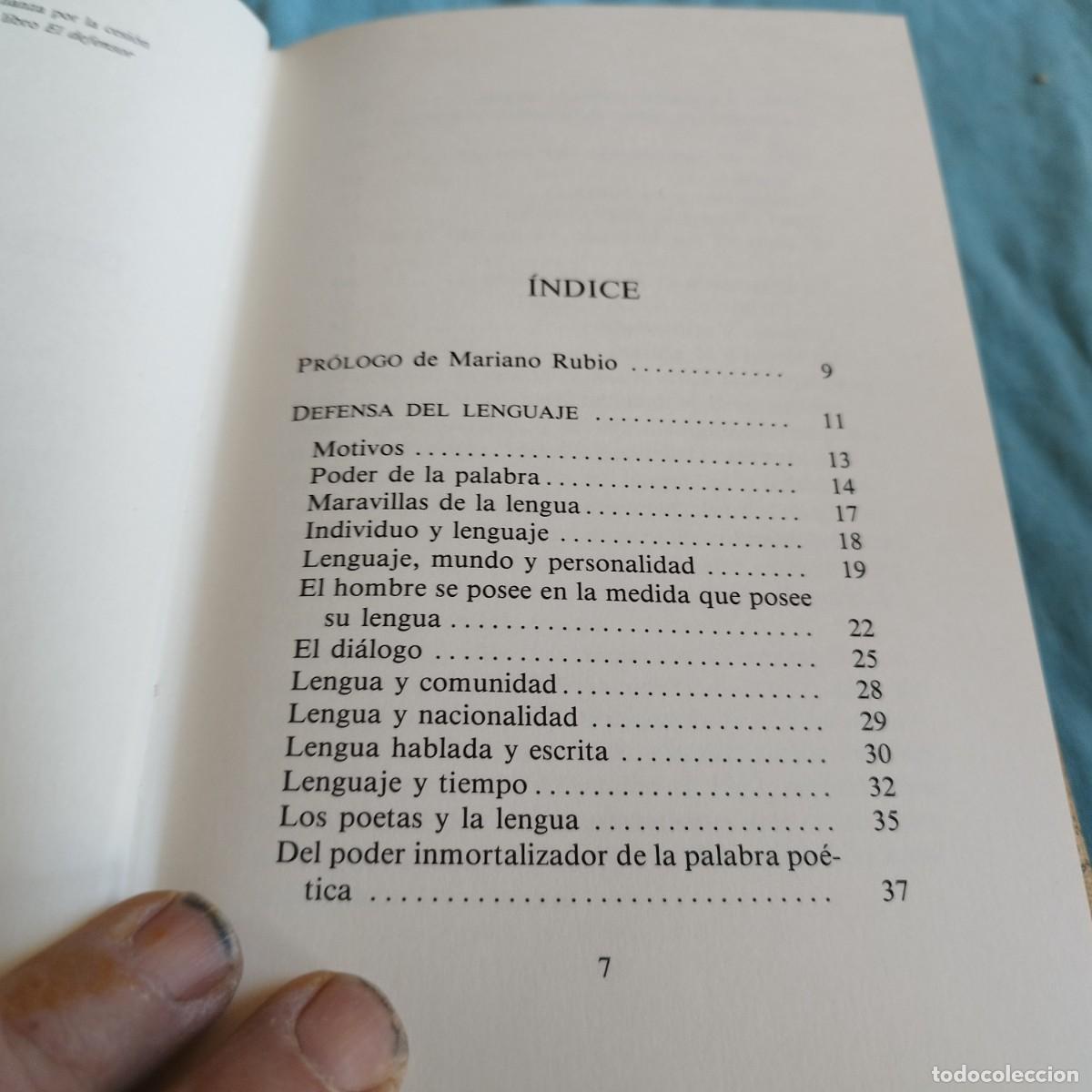 Libros de segunda mano: DEFENSA DEL LENGUAJE / PEDRO SALINAS / GARV 70 - Foto 6