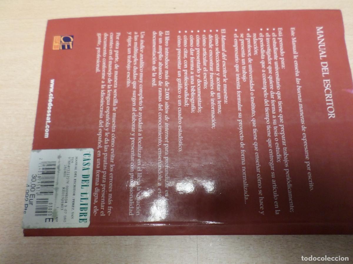 Libros de segunda mano: MANUAL DEL ESCRITOR - SANTOS PEREZ - DOSSAT - Santos Perez - Foto 2