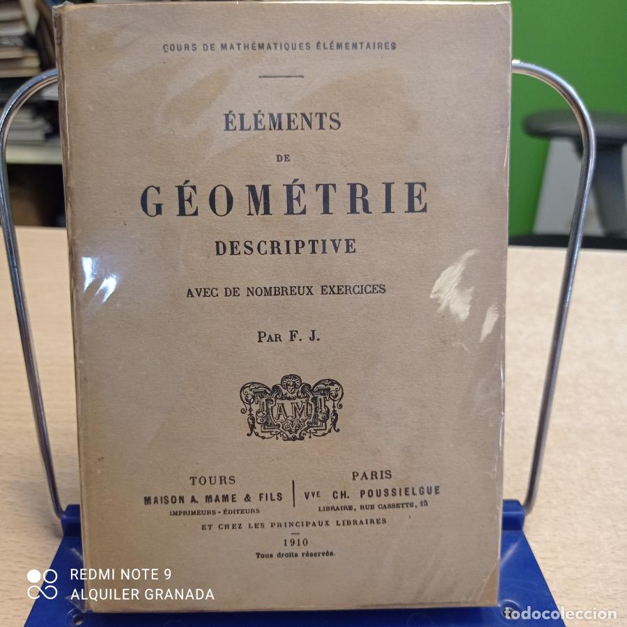 Libros de segunda mano: ELEMENTS DE GEOMETRIE DESCRIPTIVE - F. J. - Foto 1