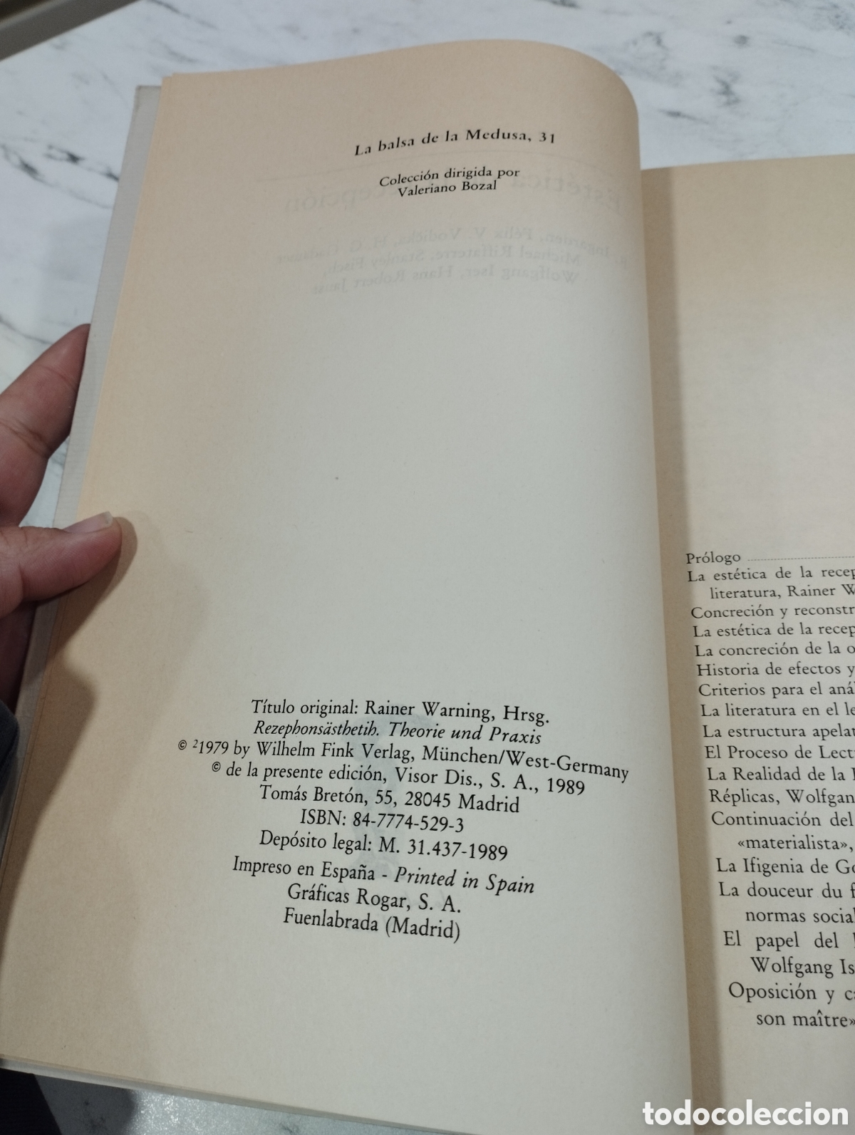 Libros de segunda mano: Est&eacute;tica de la recepci&oacute;n Rainer Warning VISOR 1989 - Foto 3