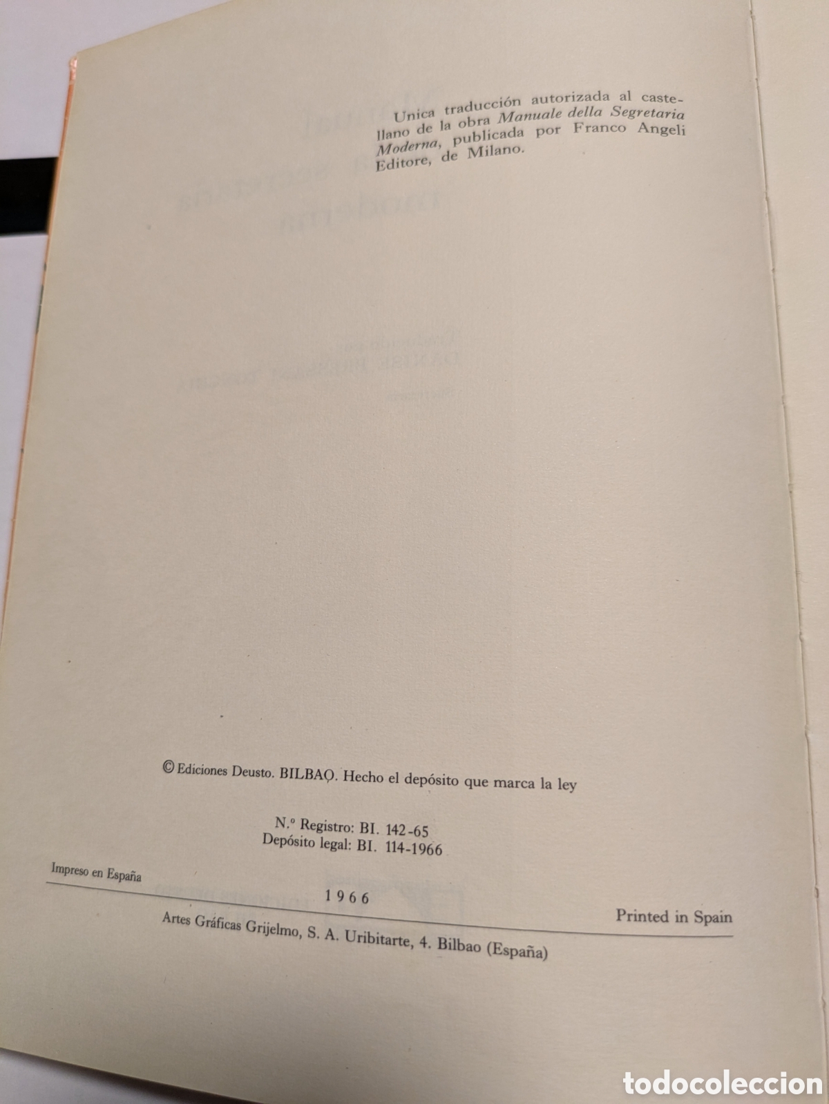 Libros de segunda mano: Manual de la secretaria moderna Deusto. 1966 - Foto 3