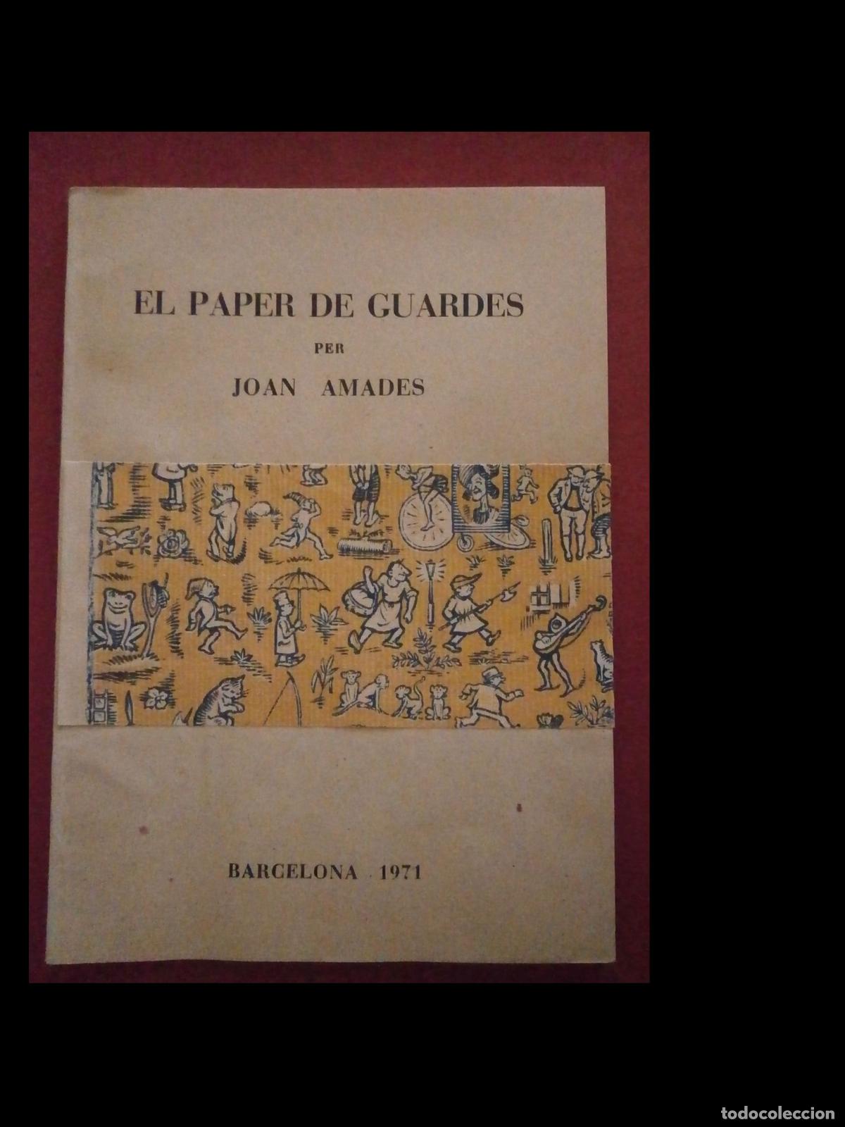 Libros de segunda mano: El Paper de Guardes. Joan Amades - Foto 1