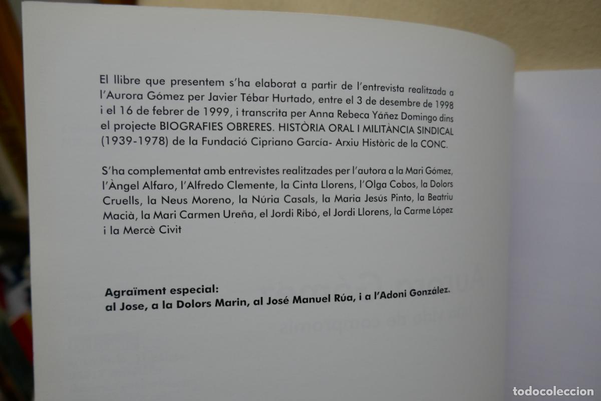 Libros de segunda mano: AURORA GOMEZ - UNA VIDA DE COMPROMIS - ELISENDA BELENGUER MERCAD&Eacute; - Foto 4