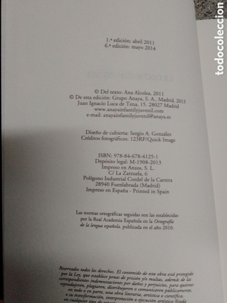Libros de segunda mano: Libro La noche m&aacute;s oscura Ana Alcolea - Foto 3