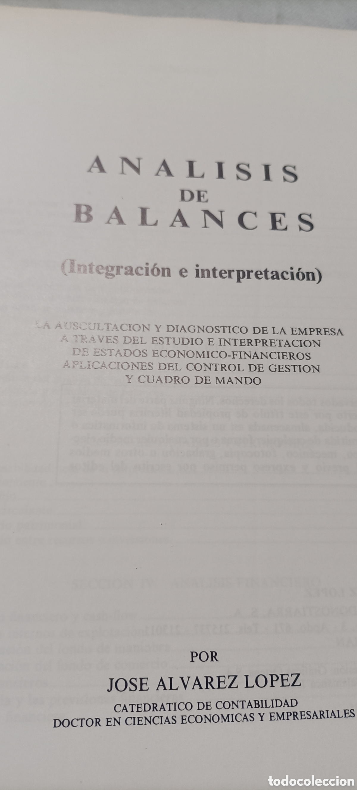 Libros de segunda mano: An&aacute;lisis de Balances de Jos&eacute; &Aacute;lvarez Lopez - Foto 3