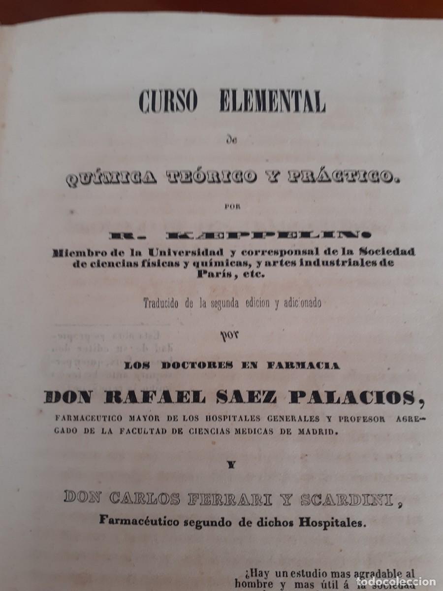Libros de segunda mano: Qu&iacute;mica ,1843, Keppelin - Foto 3