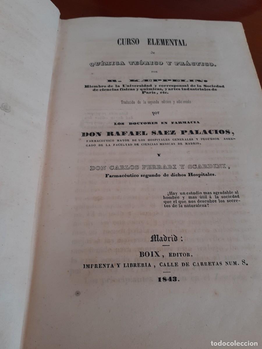 Libros de segunda mano: Qu&iacute;mica ,1843, Keppelin - Foto 4