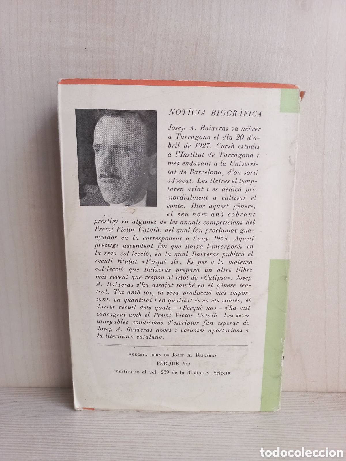 Libros de segunda mano: Perqu&egrave; no. Josep Baixeras. Selecta, primera edici&oacute;n, 1960. Catal&aacute;n. - Foto 3