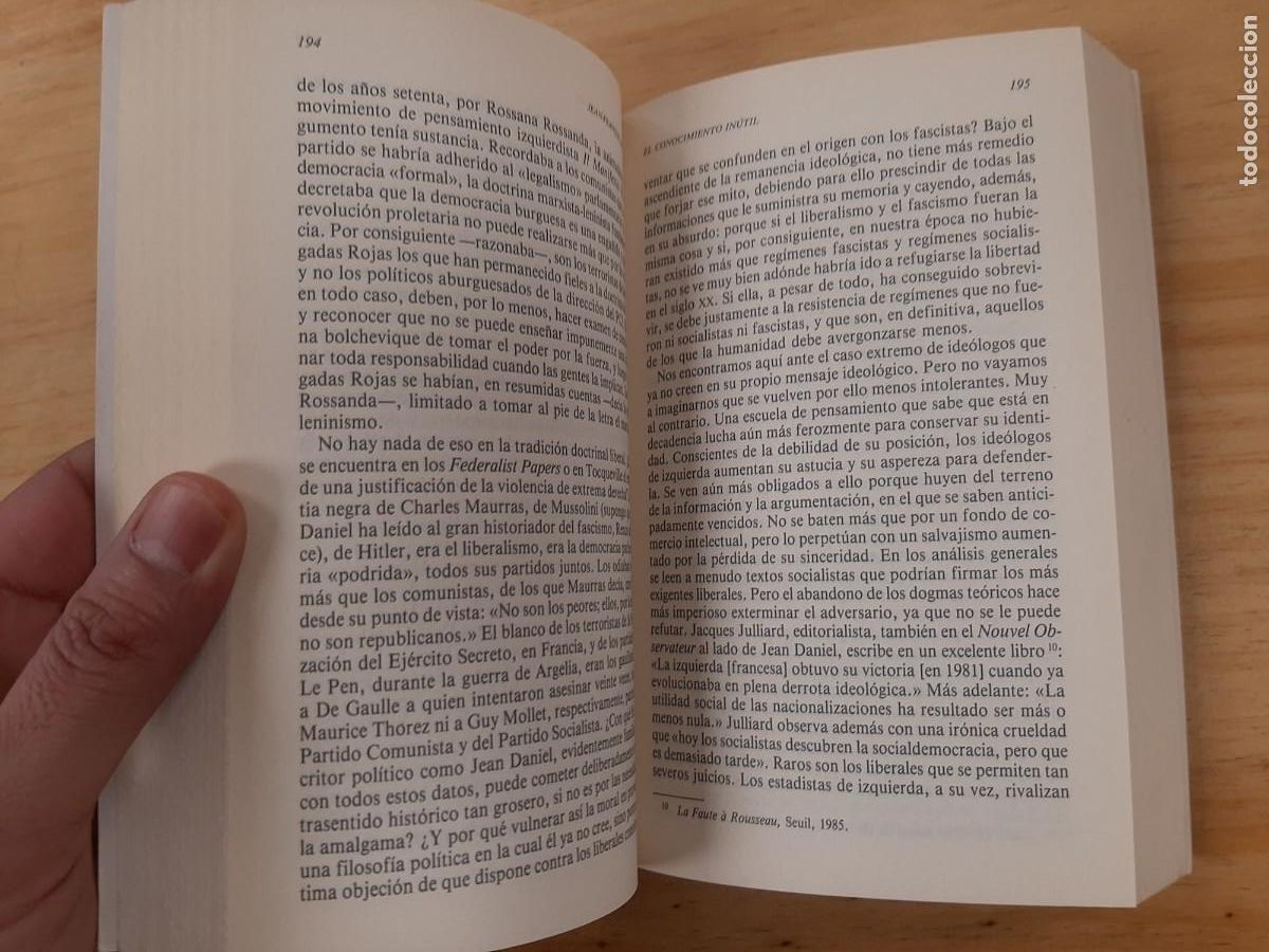 Libros de segunda mano: El conocimiento in&uacute;til - Jean Francois Revel - Foto 7