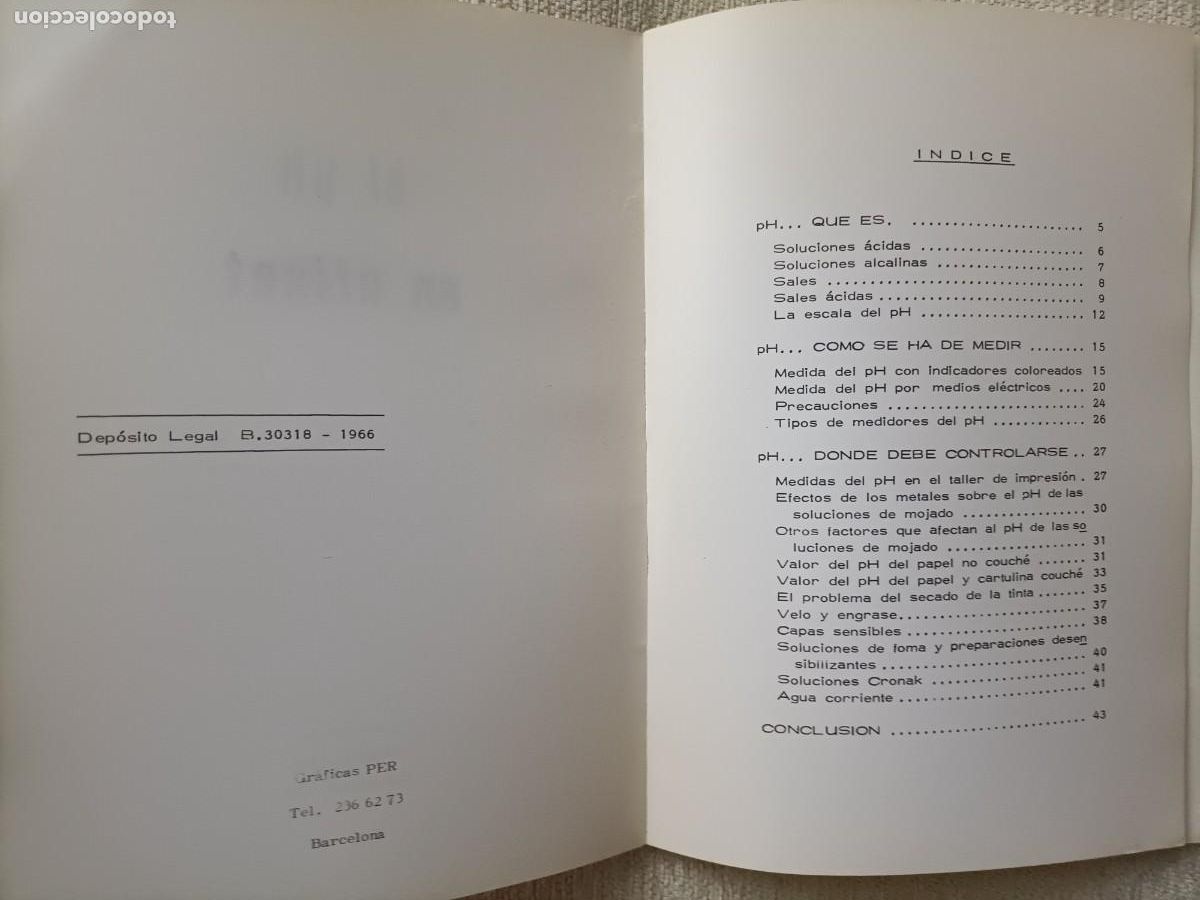 Libros de segunda mano: EL PH EN OFFSET - RICARDO CASALS 1969 - Foto 2