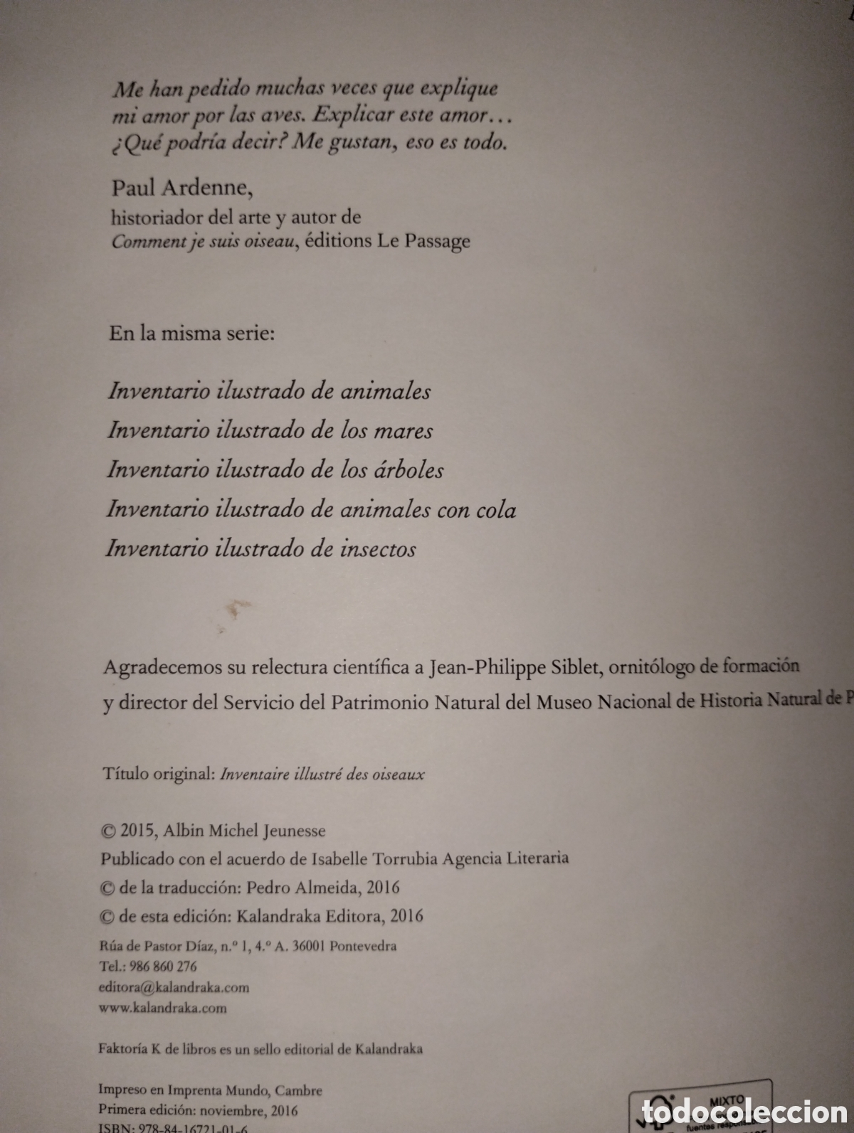 Libros de segunda mano: INVENTARIO DE AVES ILUSTRADO - Foto 5