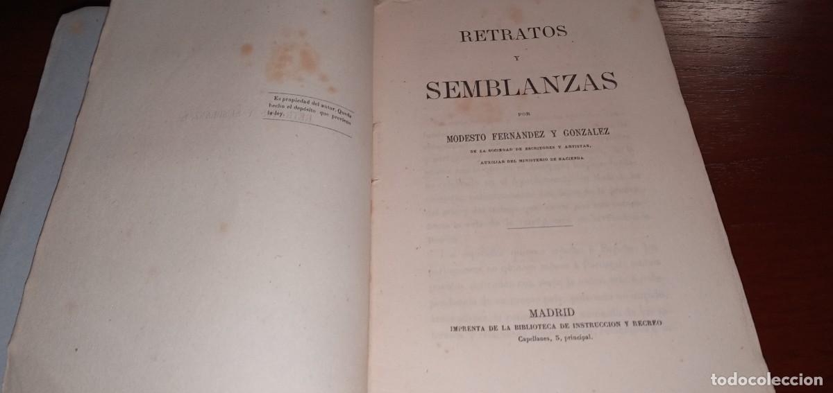 Libros de segunda mano: Retratos y semblanzas Modesto Fern&aacute;ndez y Gonz&aacute;lez - Foto 2
