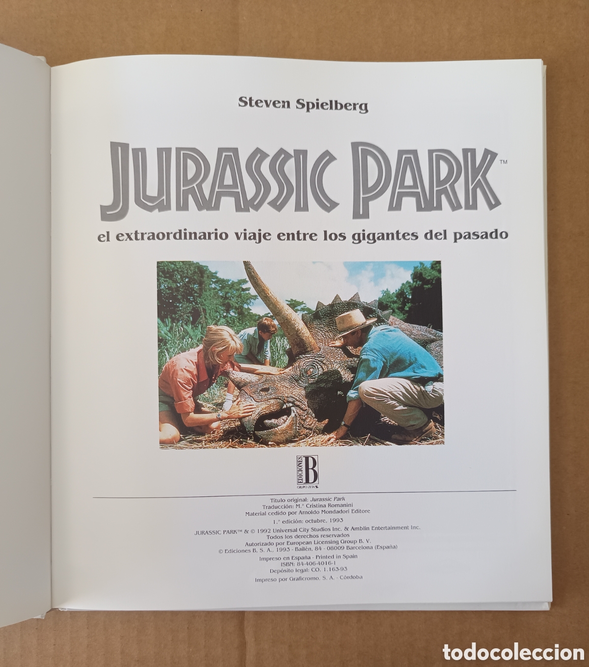 Libros de segunda mano: Jurassic Park: El Libro de la Pel&iacute;cula (Ediciones B, 1993). Steven Spielberg. - Foto 3